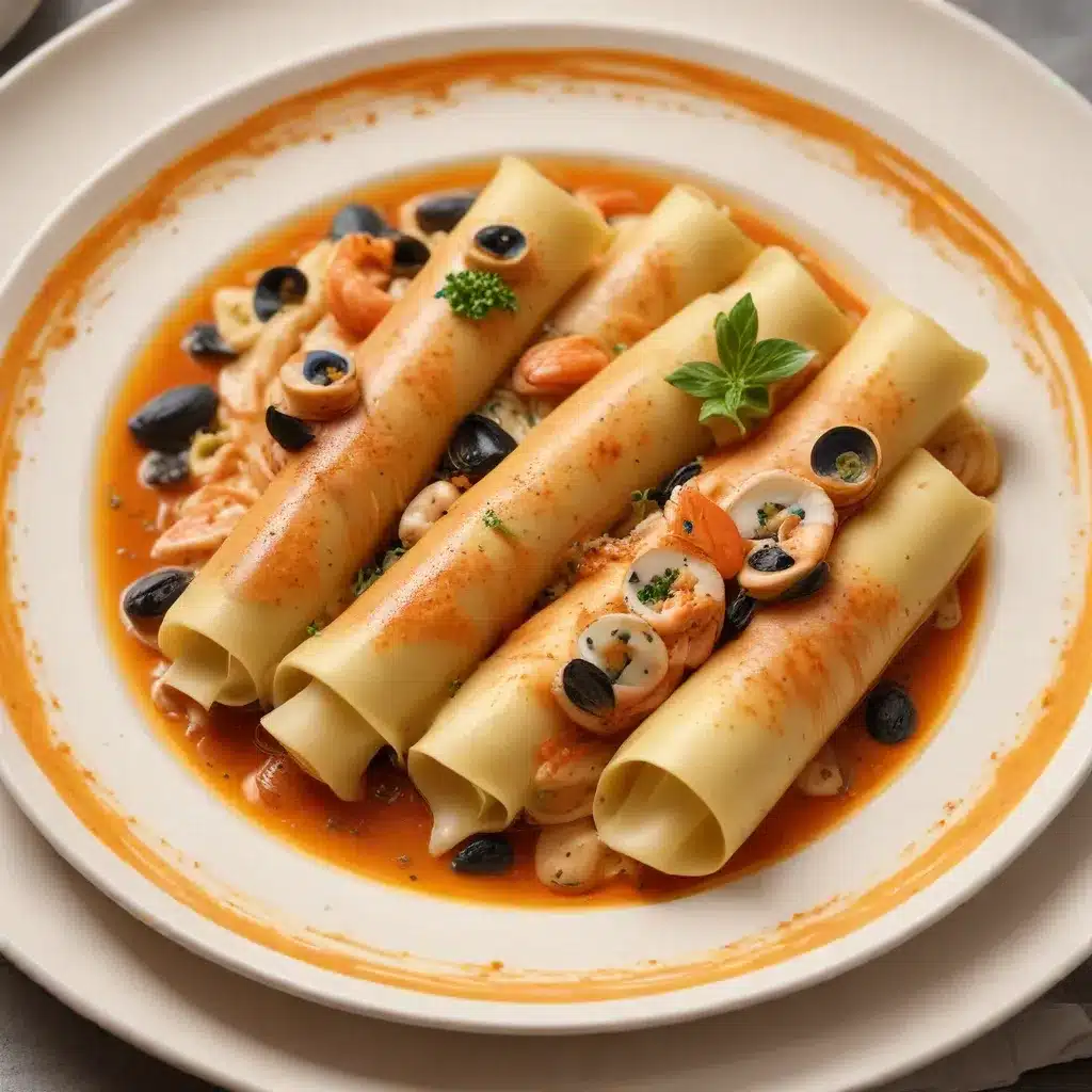 Cannelloni Captivation: Tender Pasta Tubes Filled with Seafood Delight