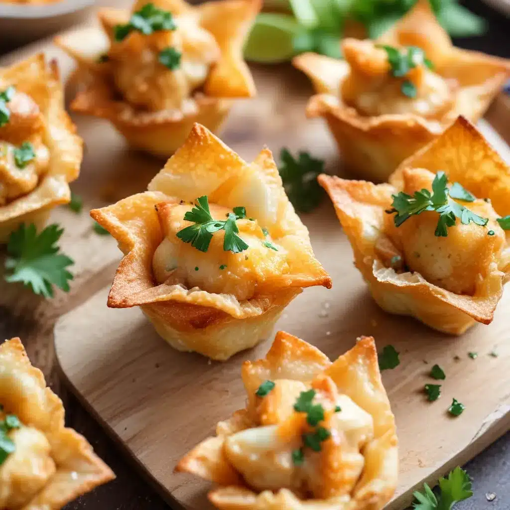 Seafood Rangoon: Crispy Wonton Cups with a Creamy Seafood Center