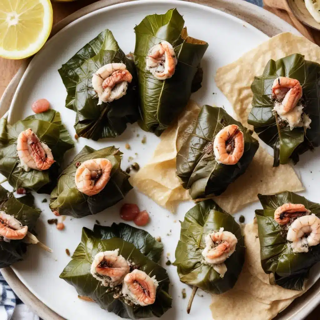 Seafood Stuffed Grape Leaves: Delicate Mediterranean-Inspired Bites